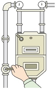 マイコンメータによるガス供給のイメージ
