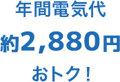 年間電気代が約2,510円おトク！