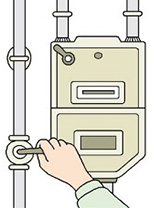 メーターガス栓を閉めるイメージ